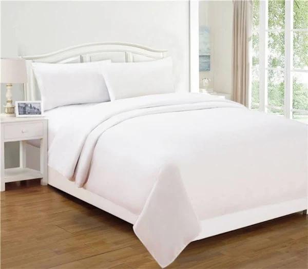 Micro Flannel Sheet Set 140gsm by Kingtex (White / King Single)