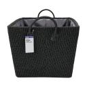 Kmart Rectangle Knitted Basket with Handles-Charcoal