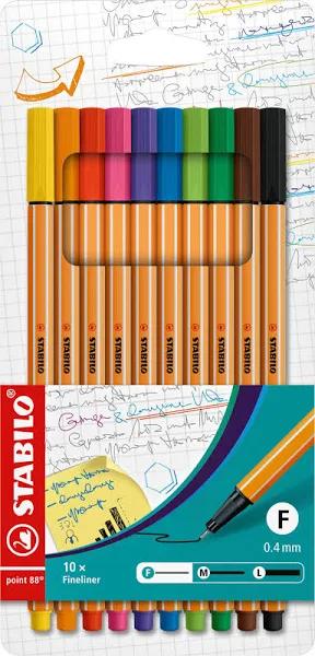 STABILO Point 88 Fineliner Assorted Wallet 10