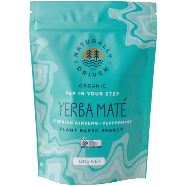 Naturally Driven Organic Yerba Mate Tea Pep in Your Step (Siberian Ginseng & Peppermint) 130g