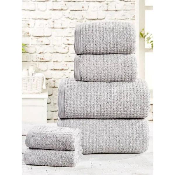 Rapport Bale Waffle Towel Bale Set (Pack of 6) Storm One Size Cotton Towel