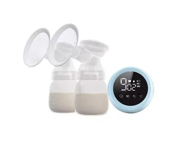 Electric Dual Breast Pump LCD Display Breastfeeding Pump 3 Modes Nursing Breast Milk Pump Blue