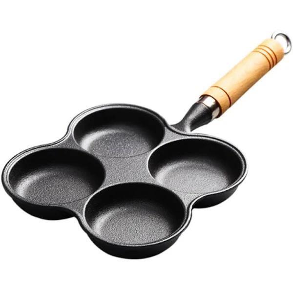 SOGA 4 Mold Multi Portion Cast Iron Breakfast Fried Egg Pancake Omelet Fry Pan