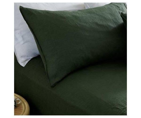 MyHouse Linen Pillowcase Pair Moss