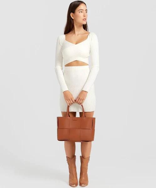 C'est Belle Knit Mini Skirt - Cream M by Belle & Bloom