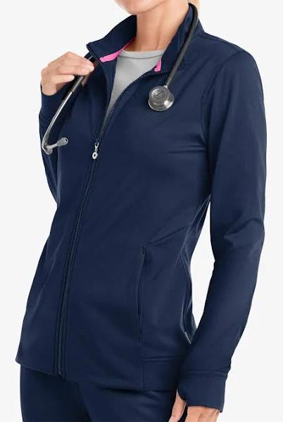 Movement by Butter-Soft Long Sleeve Zip Front Warm-Up Jacket - S - Navy