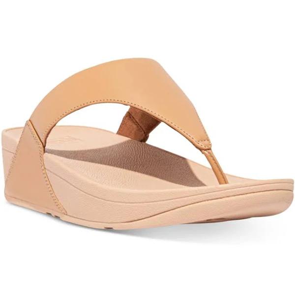 FitFlop Lulu Leather Tender Blush Toe-Post Sandals 9 / Cream