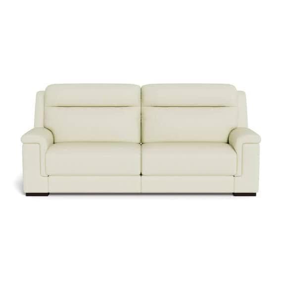 Barret Leather Electric Recliner Sofa Optic White by Freedom