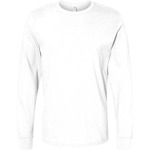 Valueweight Long Sleeve T (61-038-0) White - Fruit of The Loom SC201 - Size S