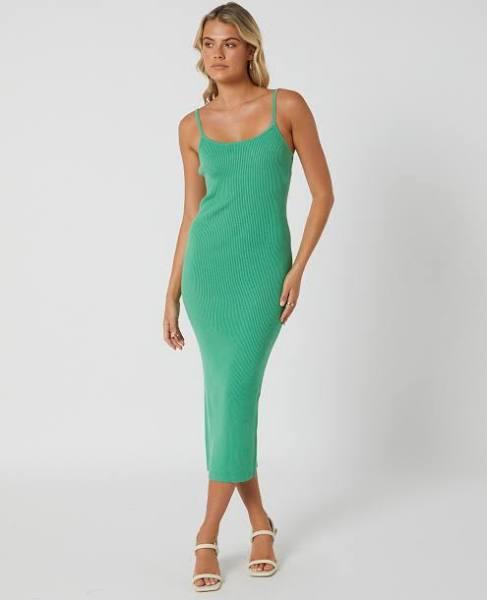 Womens All About Eve Greta Knit Midi Dress Light Green Size 16