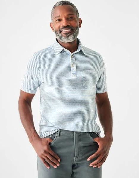 Faherty - Men's Blue Short Sleeve Polos - SS Indigo Organic Cotton Polo - Size One Size, M at The Iconic