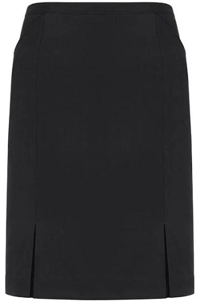 Biz Corporates Siena Womens Front Pleat Detail Straight Skirt Slate Size 22