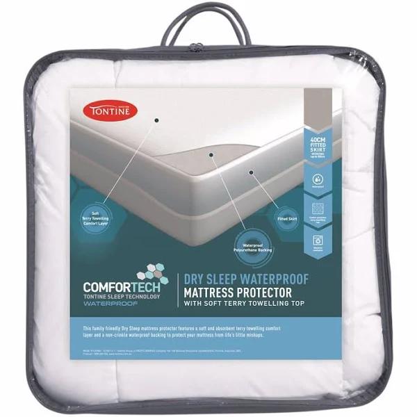 Tontine Comfortech Dry Sleep Waterproof Mattress Protector, King Single