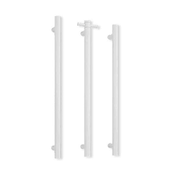 Thermogroup Round Vertical Single Bar Heated Towel Rail - Satin White