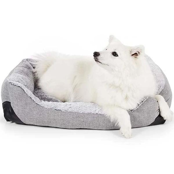 All Day Modern Luxe 2.0 Herringbone Dog Basket Grey Medium