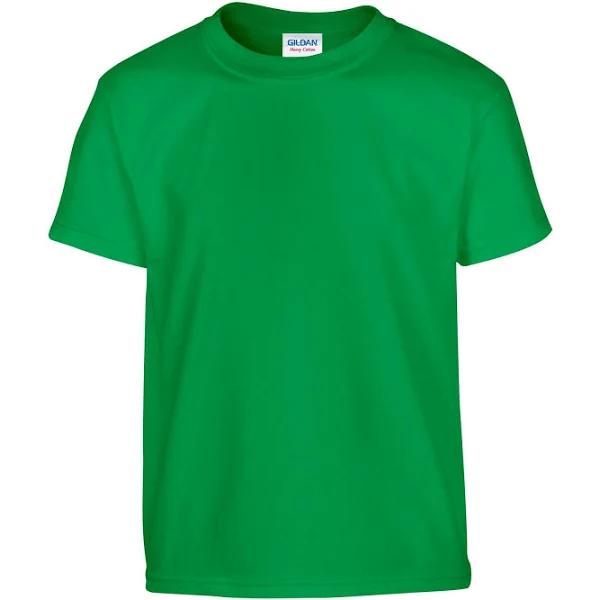 Gildan Childrens/Kids Plain Cotton Heavy T-Shirt Irish Green 5-6 Years Cotton Childrens T-Shirt