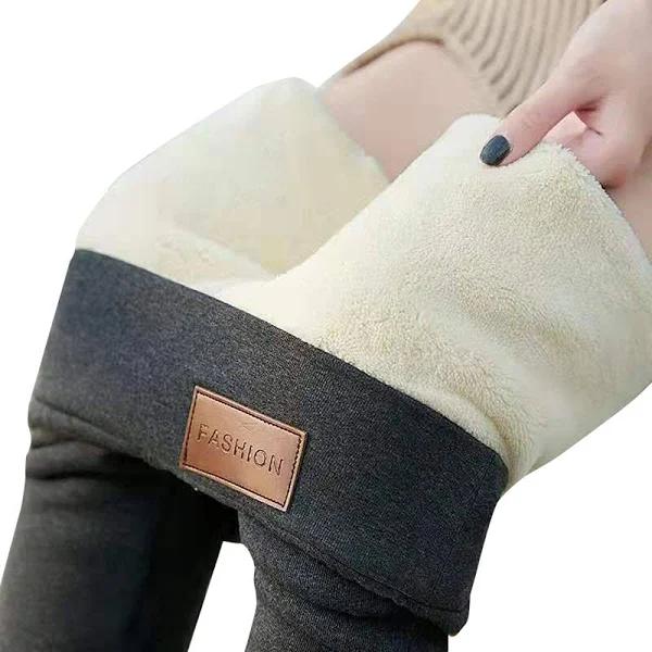 Winter Plush Fleece Lined Leggings Warm High Waist Stretchy Slimming Pants S-5xl