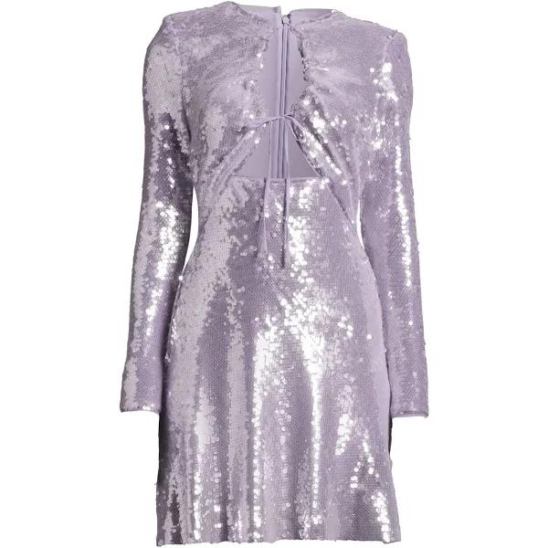 David Jones SELF-PORTRAIT Lilac Sequin Mini Dress in Purple, Size 14 AU