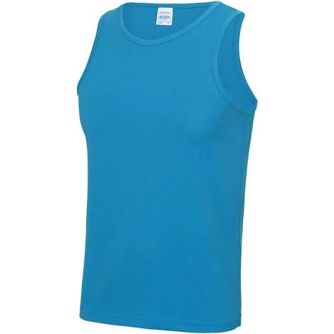 Just Cool Mens Sports Gym Plain Tank / Vest Top Sapphire Blue S