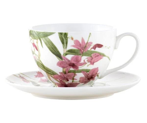 Maxwell & Williams Royal Botanic Gardens Australian Orchids Cup & Saucer Pink - 240ml