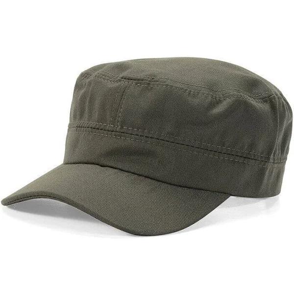 Army Plain Hat Classic Cadet Field Military Cap Style Patrol Baseball Adjustable - Army Green