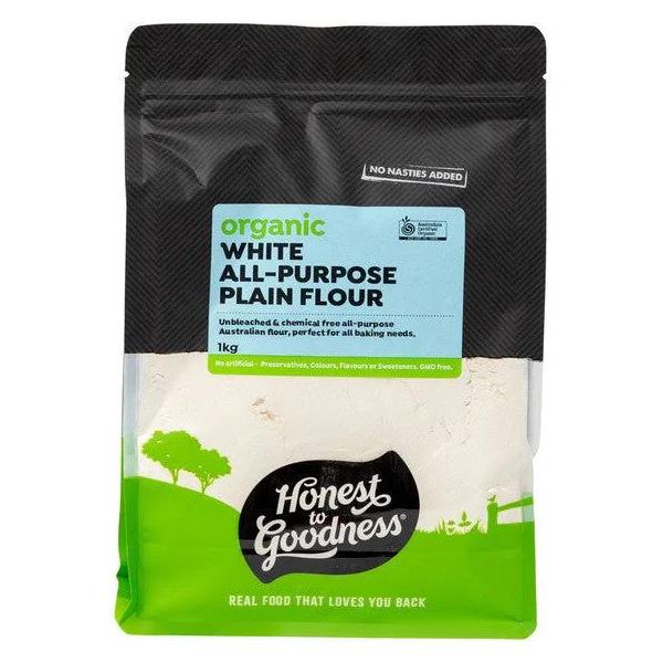 Organic White All-Purpose Plain Flour 1kg | Vegan | Dairy Free | Honest to Goodness