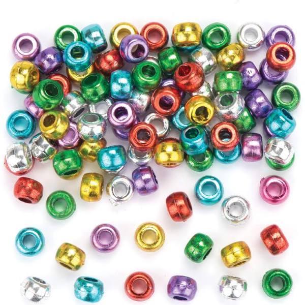 Metallic Pony Beads (Pack of 300) Jewellery Making