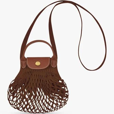 Longchamp Filet Mesh Le Pliage XS Bag in Tobacco