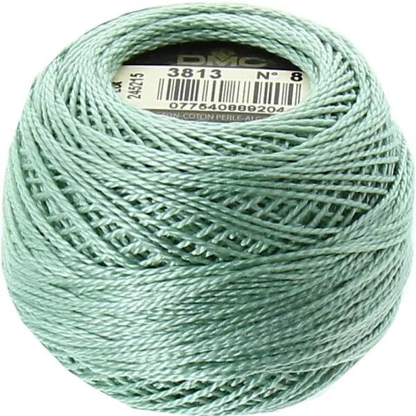 DMC Perle 8 Cotton #3813 Light Blue Green 10g Ball 80m