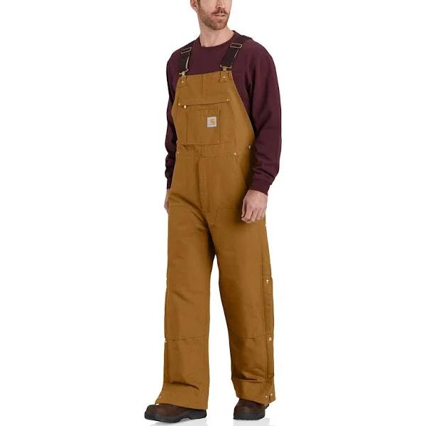 Carhartt Firm Duck Insulated Bib Overall, Brown, Size M for Men