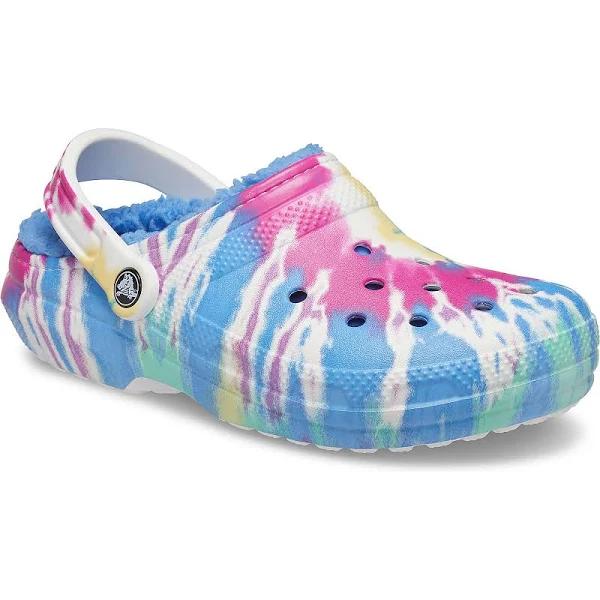 Crocs Classic Tie-Dye Lined Clog Powder Blue Multi