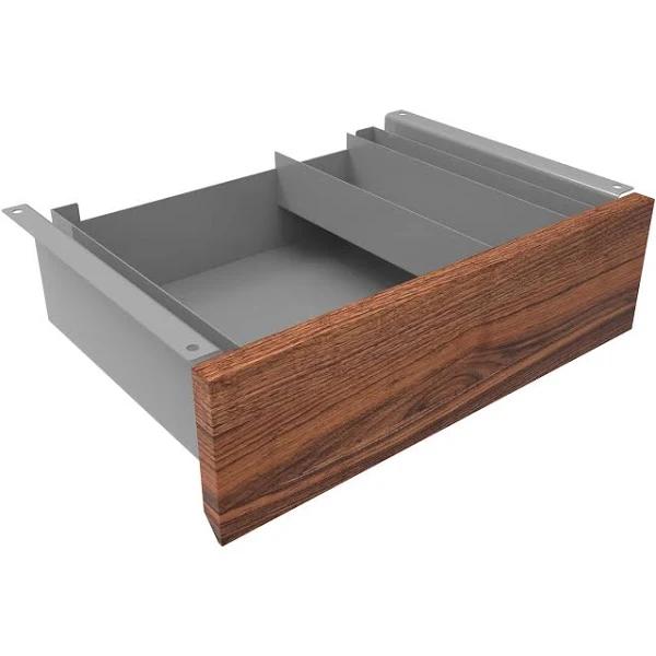 Desky Minimal Under Desk Drawer Grey / Walnut Hardwood