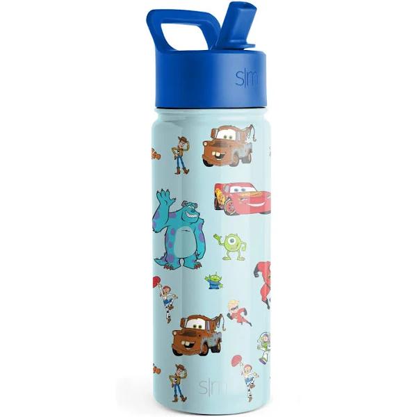 Simple Modern Disney Pixar Kids Water Bottle with Straw Lid | Reusable Insulated Stainless Steel Cup For Boys, School | Summit Collection | 18oz,