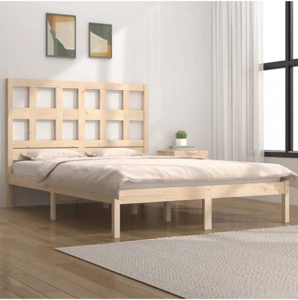 Bed Frame Solid Wood Pine 137x187 Double Size