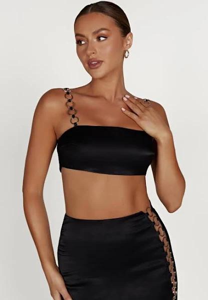 Pyper Ring Crop Top | Black | MESHKI | Size L | AfterPay Available