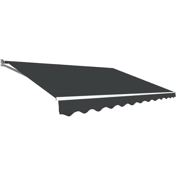 Outdoor Folding Arm Awning Retractable Sunshade Canopy Grey 3.0m x 2.5m