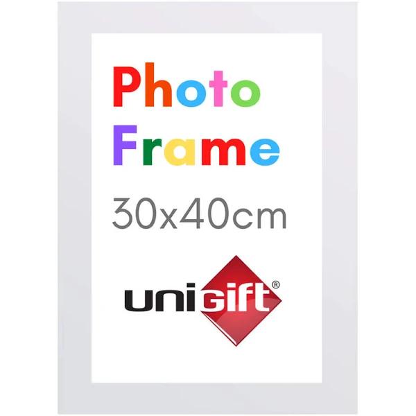 6 x White Poster Frame 30x40cm - Wall Mount Picture Frames For Prints Photos With Real Glass Poster Back Loading Wall Art & Puzzle Frame