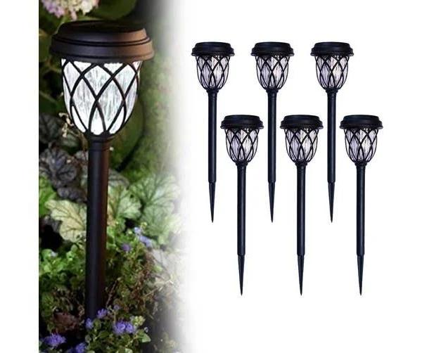 6-Pack Waterproof Solar Garden Lights Outdoor Pathway Decorative Lights White