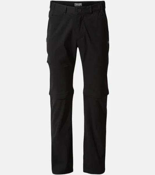 Craghoppers Mens Kiwi Pro II Convertible Trousers Black 32R Polyamide Elastane Mens Trousers