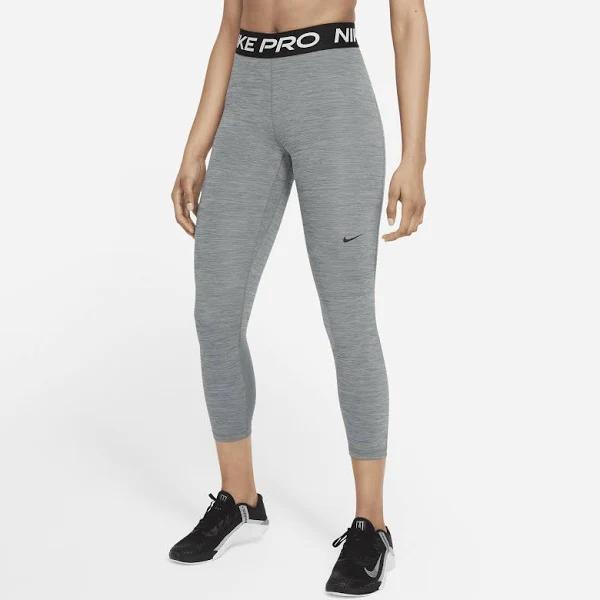 Nike Women's Pro 365 Crop Tights (Smoke Grey/Heather/Black/Black, Size XL)