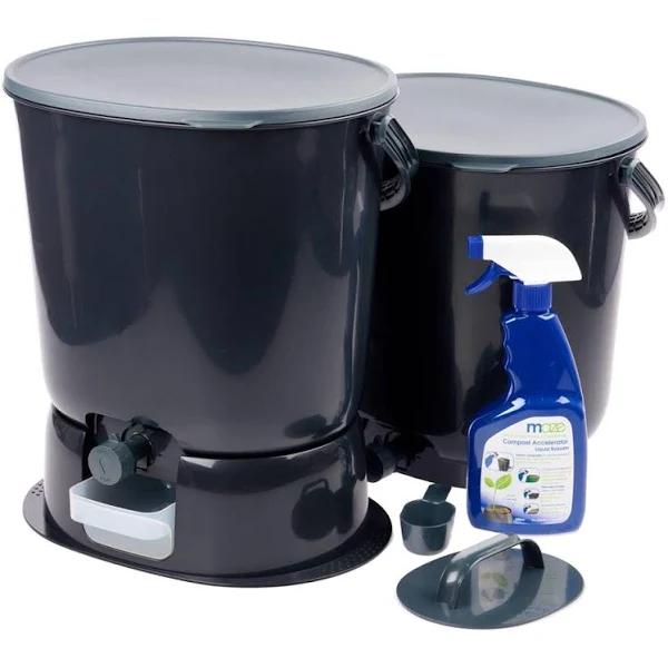 Skaza 15.3L Bokashi Organko Essential Set With Base - 2 Pk - Black