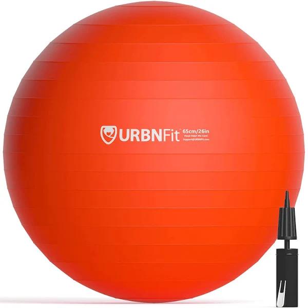 URBNFit Exercise Gym Ball (Multiple Sizes and Colours) for Stability & Yoga - Workout Guide Included & Quick Pump Included