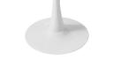 Oikiture 60cm Dining Table Kitchen Marble Tulip Round Metal Leg White