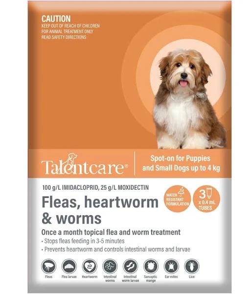 Talentcare Spot On for Puppies and Small Dogs Up to 4kg