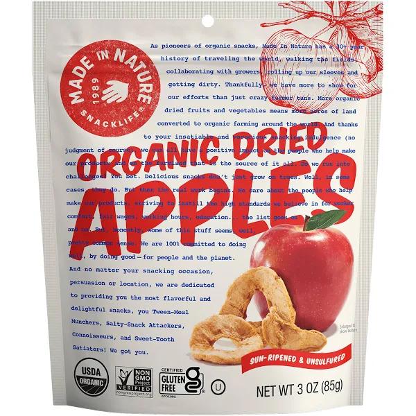 Made In Nature Organic Apple Rings, Organic - 3 oz