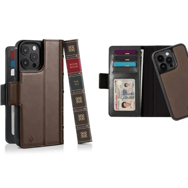 Twelve South BookBook Leather Wallet Magsafe Case iPhone 15 Pro Max - Brown