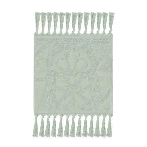 CAMILLA Palm Jacquard 620GSM Bath Towel Range Mint - Face Washer / Green