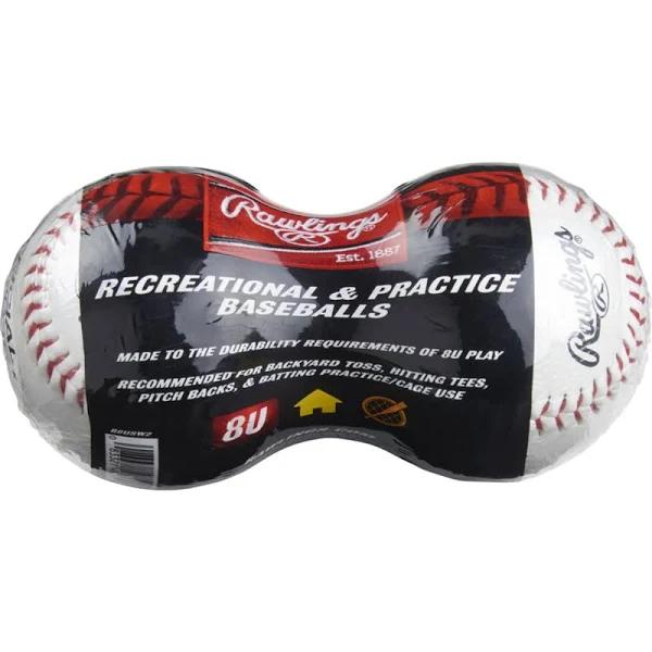 Rawlings Recreation and Practice Twin Pack U8 Baseballs