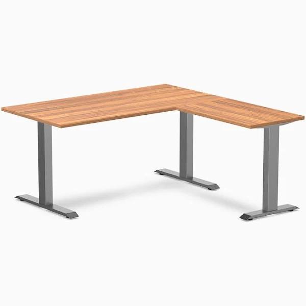 Desky Zero Melamine L-Shape Office Desk Prime Oak / 1500x750x1550x500mm / Space Grey