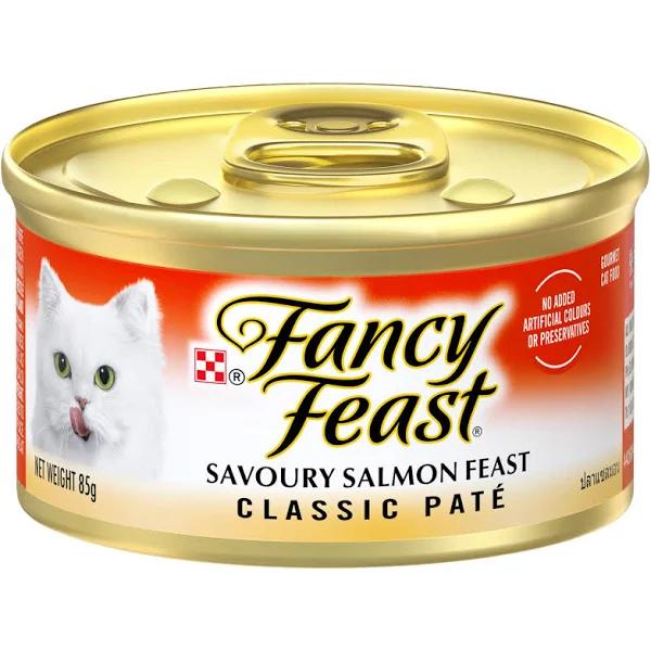 Fancy Feast Classic Pate Savoury Salmon Feast Wet Cat Food - 85g